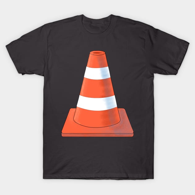 Cute orange and white Safety Cone. T-Shirt by StephJChild